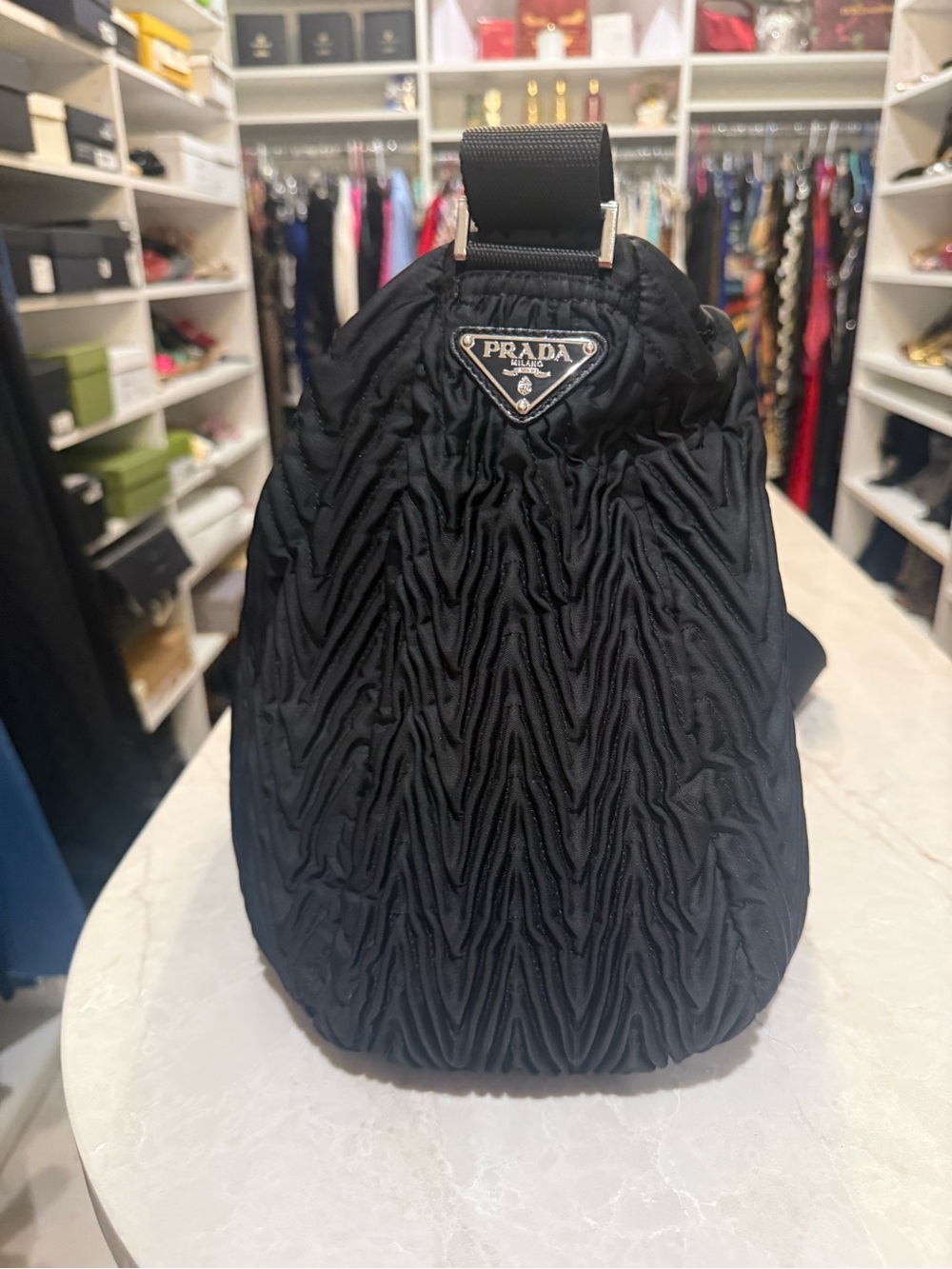 Prada Rare Tessuto Nylon Gaufre large messenger bag in EUC with COA - Picture 5 of 15